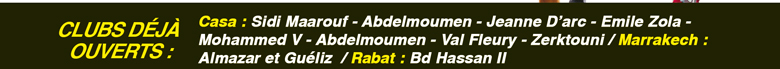 Clubs déjà ouverts